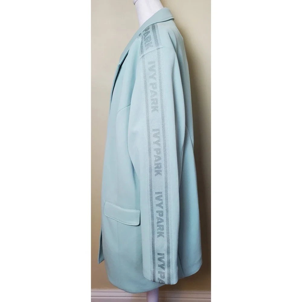 NWT Adidas‎ Ivy Park Women's Suit Jacket 4X Green Tint Streetwear Stripe FLAW